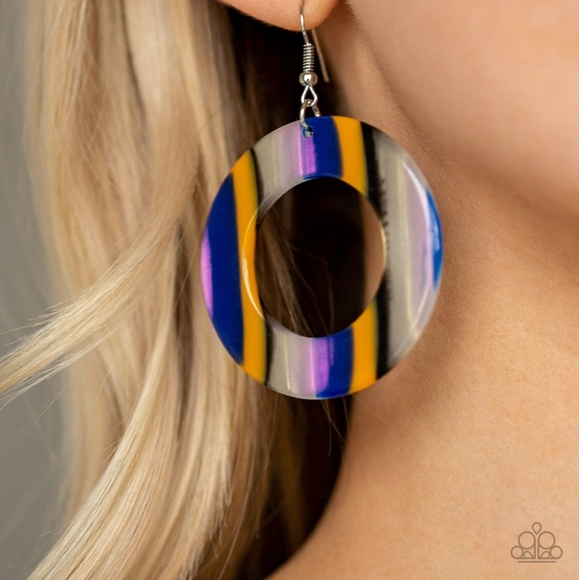 paparazzi Jewelry - In Retrospect Multicolored Acrylic Earrings
